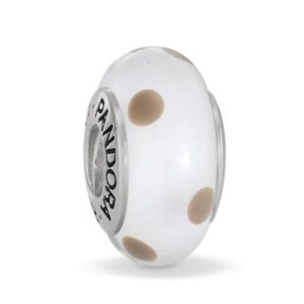 Pandora white polka dot bead - Picture 1 of 4